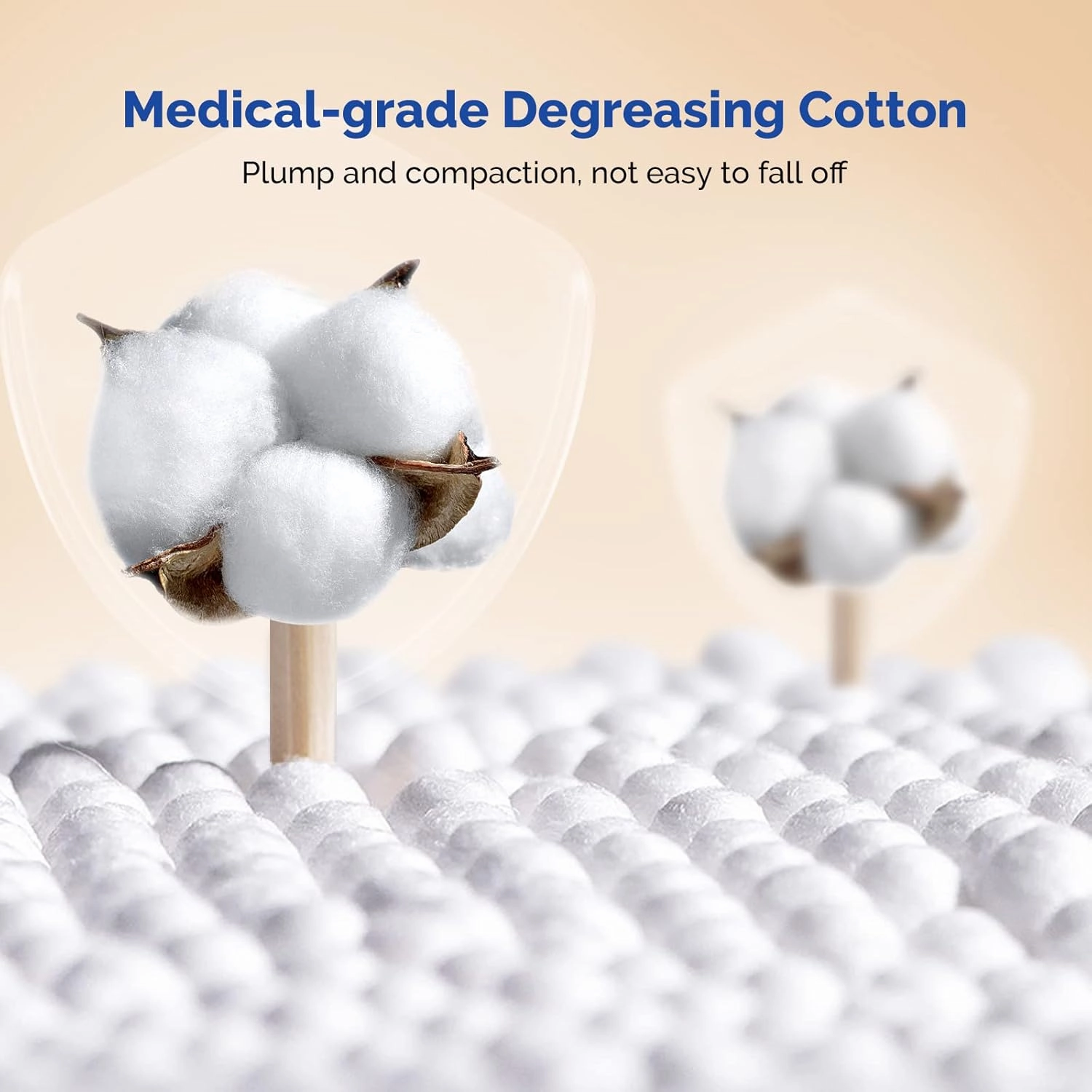JMU Medical Cotton Swabs, 10000 Pcs Cotton Tipped Applicators 3 Inch, Non-sterile Natural Cotton, 10 Box