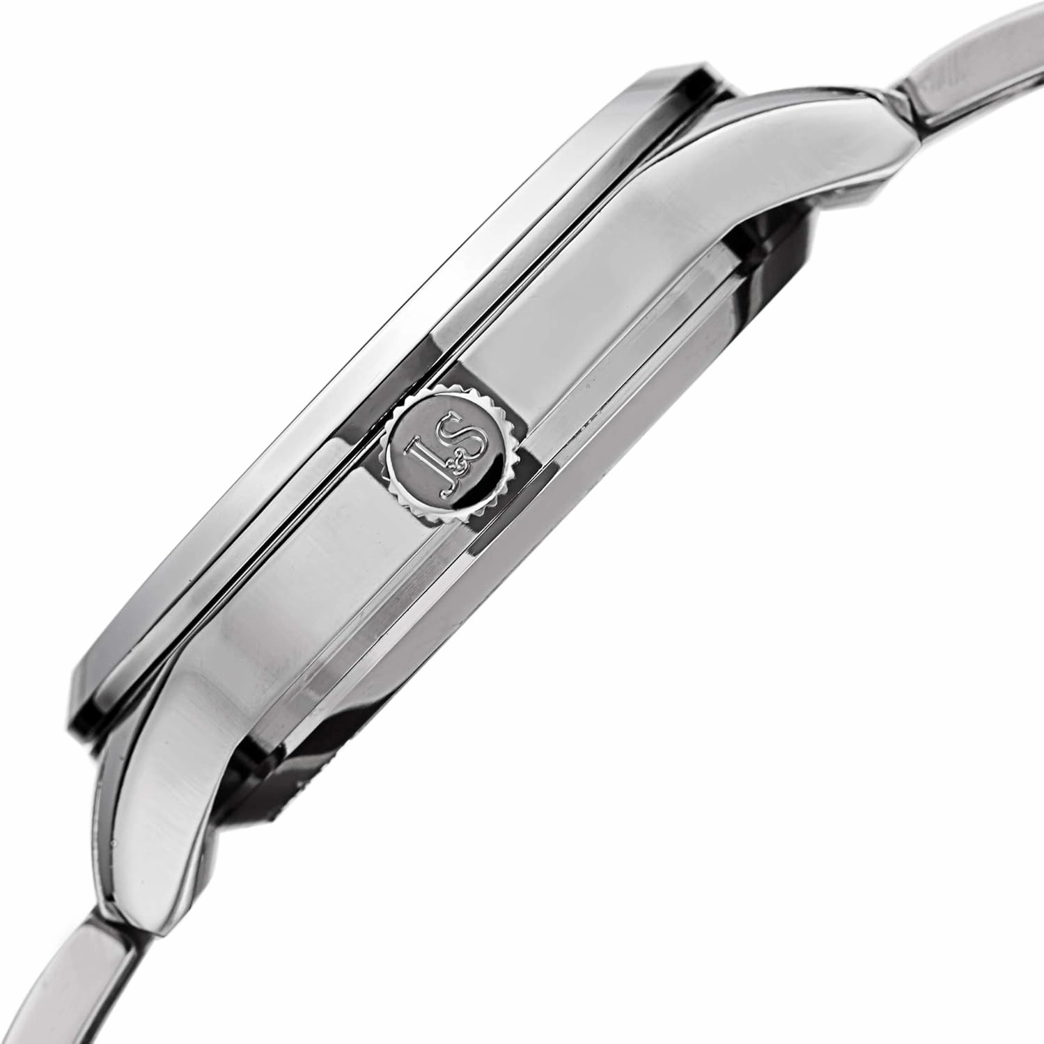 Joshua & Son’s Automatic Stainless Steel Bracelet Men's Watch - Polished Bezel, Embossed Dial, Date Window, Self Winding Automatic Movement - JX149