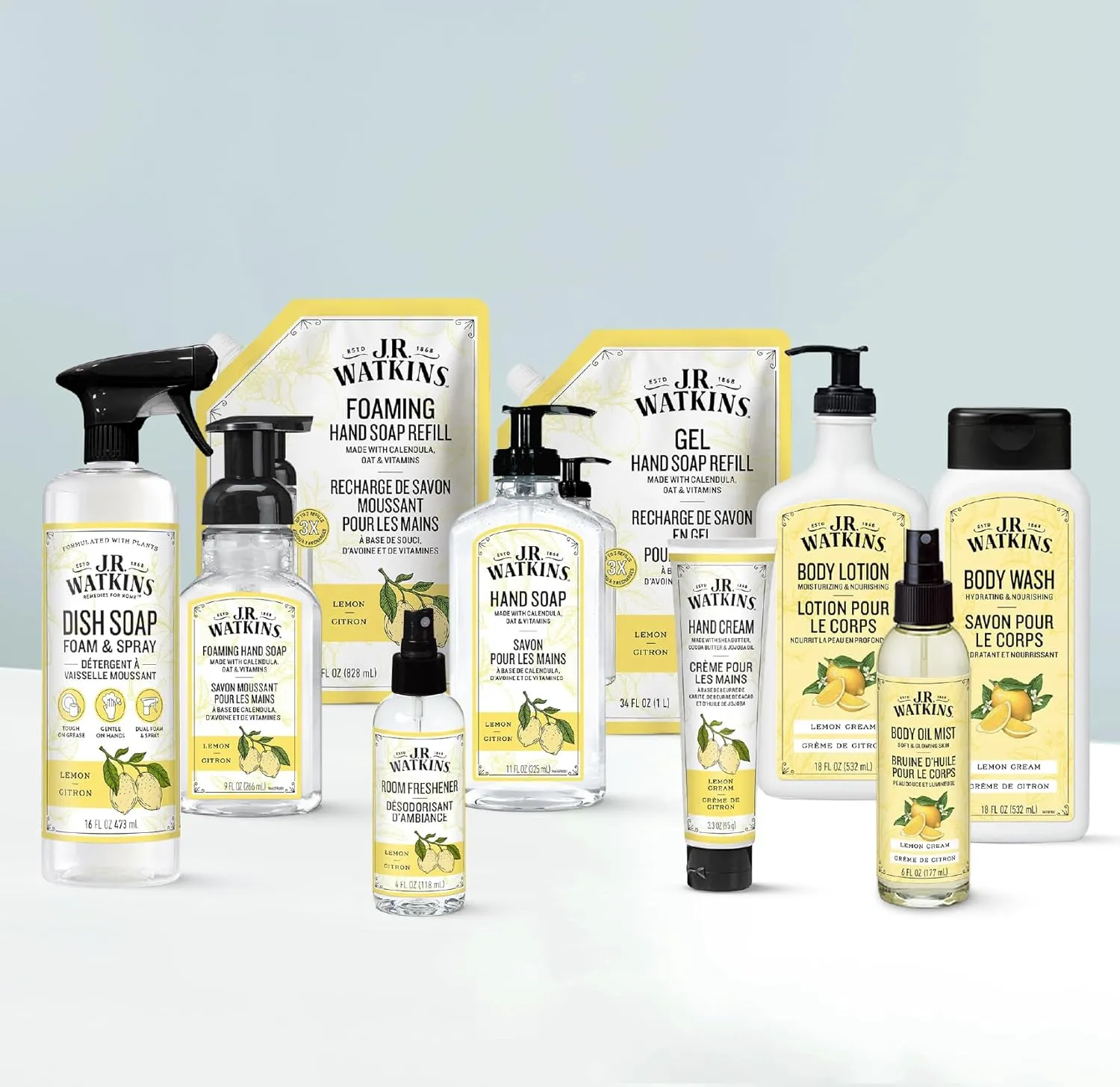 J.R. Watkins Body Wash Lemon Cream, 18 fl oz, 2 Pack