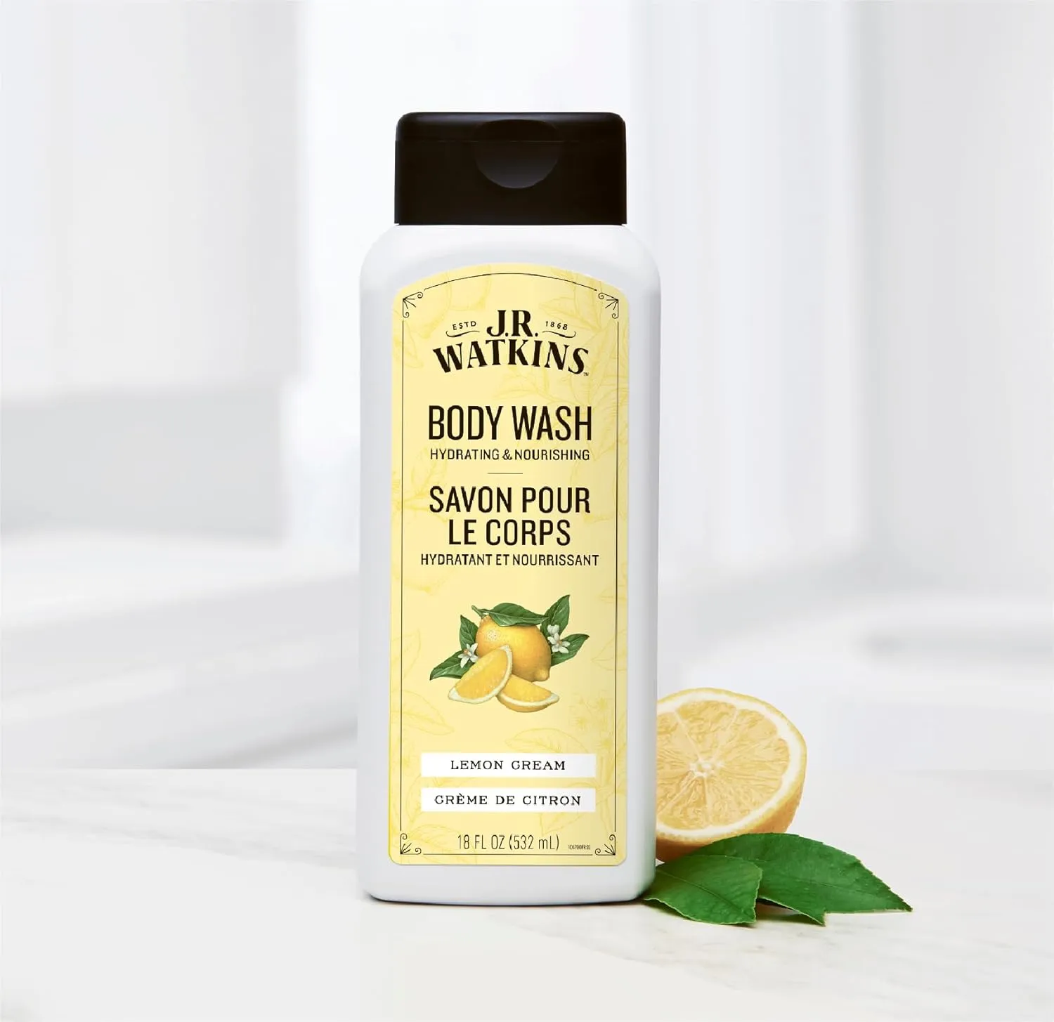 J.R. Watkins Body Wash Lemon Cream, 18 fl oz, 2 Pack