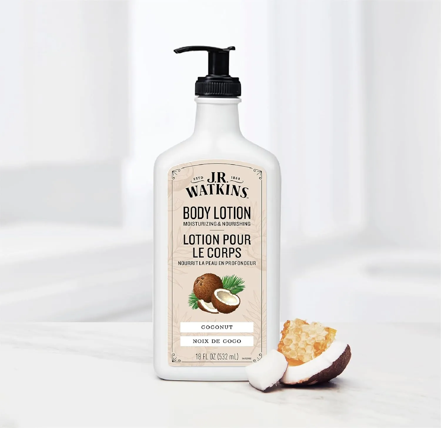 J.R. Watkins Daily Moisturizing Body Lotion, Coconut, 18 fl oz, 2 Pack