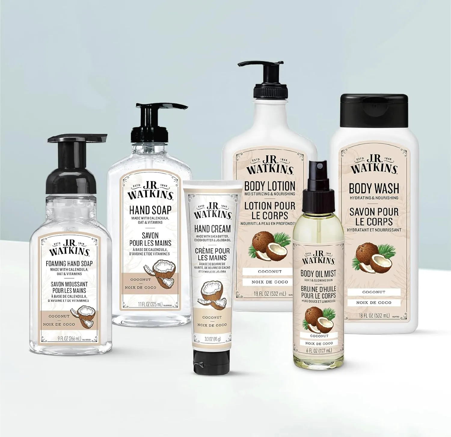 J.R. Watkins Daily Moisturizing Body Lotion, Coconut, 18 fl oz, 2 Pack