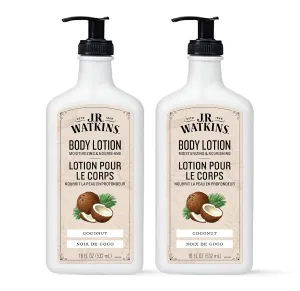 J.R. Watkins Daily Moisturizing Body Lotion, Coconut, 18 fl oz, 2 Pack