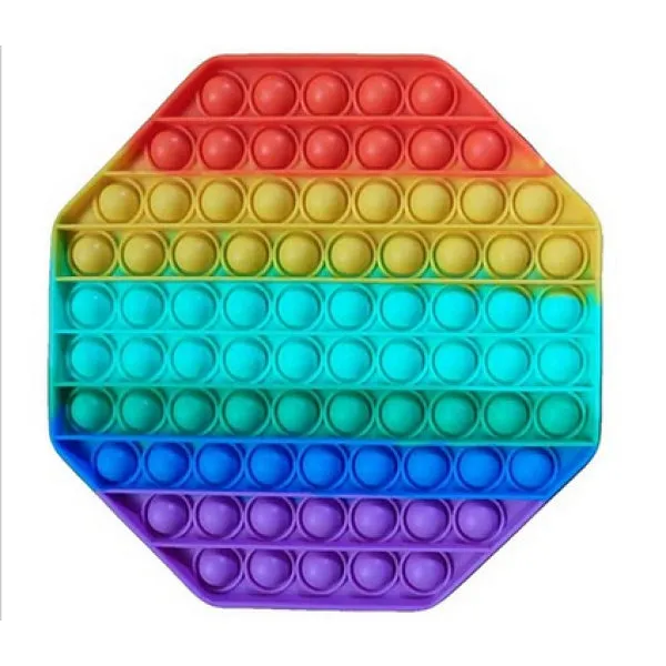 Jumbo 20cm Octagon Rainbow Bubble Popping Stress Toy
