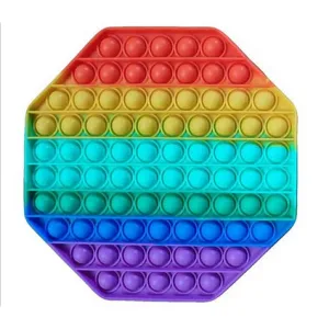 Jumbo 20cm Octagon Rainbow Bubble Popping Stress Toy