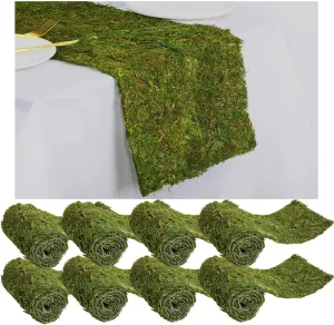 Jutom Dried Moss Table Runner Preserved Moss Mat Artificial Green Moss Roll for Party Tabletop Decoration Fairy Gardens Wedding Arts Crafts, Dark Green, 6 x 40 (2 Pcs)