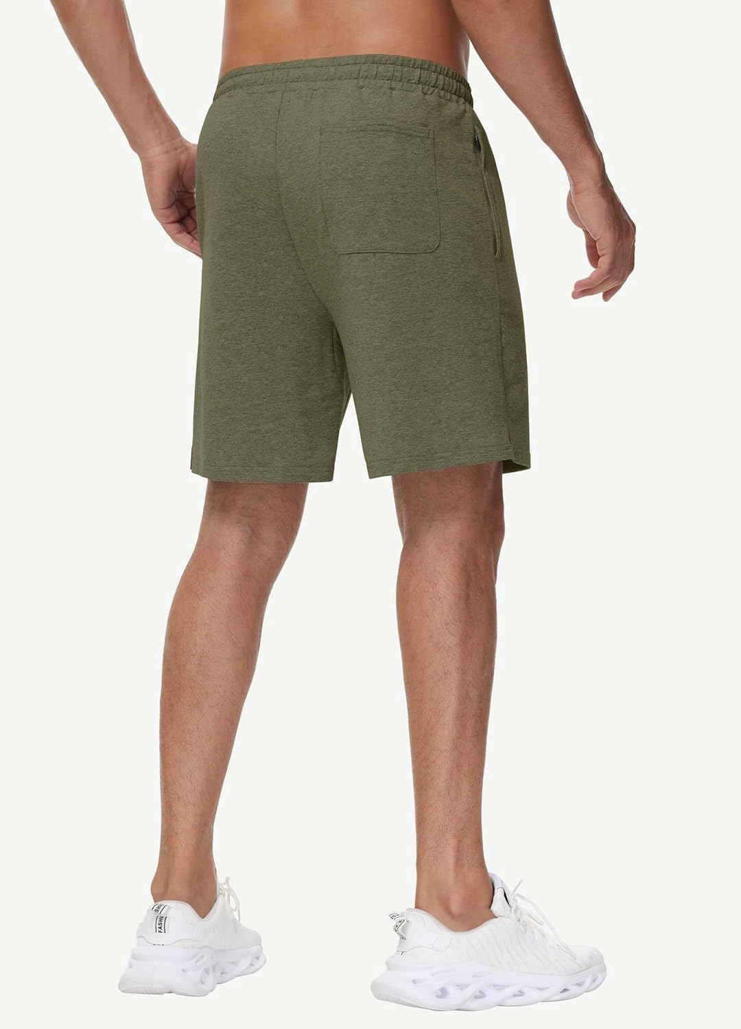 JWM Men's 7" Sweat Shorts - Cotton Above Knee Comfy Soft Casual Lounge Gym Workout Fleece Summer Shorts with Zipped Pockets