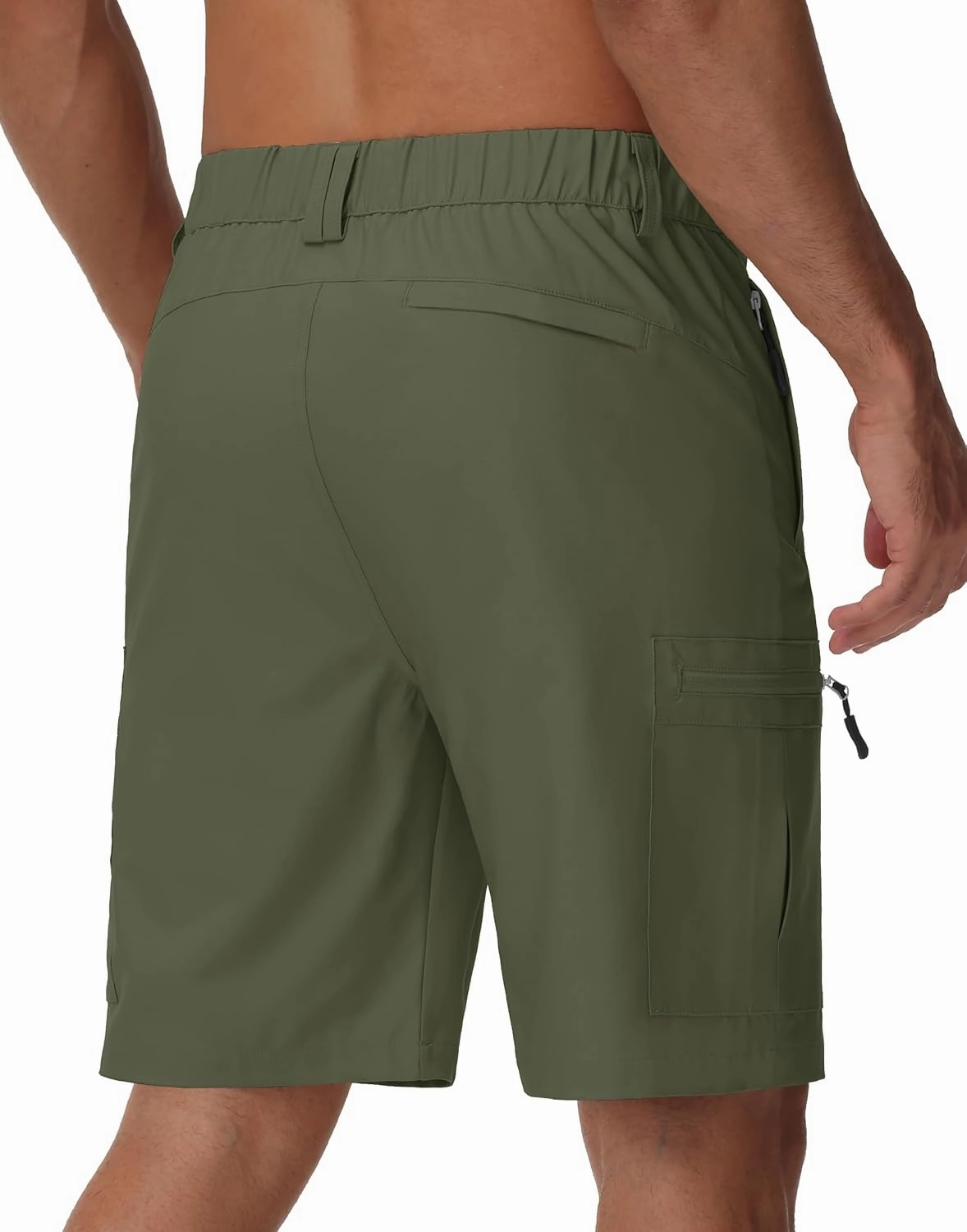 JWM Men's 9" Hiking Cargo Shorts - Lightweight Stretch Qucik Dry Casual Travel Golf Work Fishing Shorts with 5 Zipper Pockets
