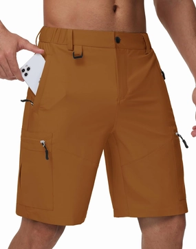 JWM Men's 9" Hiking Cargo Shorts - Lightweight Stretch Qucik Dry Casual Travel Golf Work Fishing Shorts with 5 Zipper Pockets