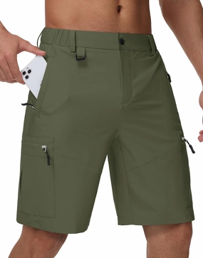 JWM Men's 9" Hiking Cargo Shorts - Lightweight Stretch Qucik Dry Casual Travel Golf Work Fishing Shorts with 5 Zipper Pockets