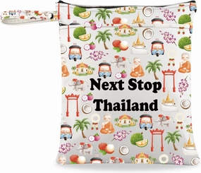 JXGZSO Thailand Trip Gift Next Stop Thailand Wristlet Grocery Bag Thailand Lover Gift Southeast Asian Travel Lover Gift