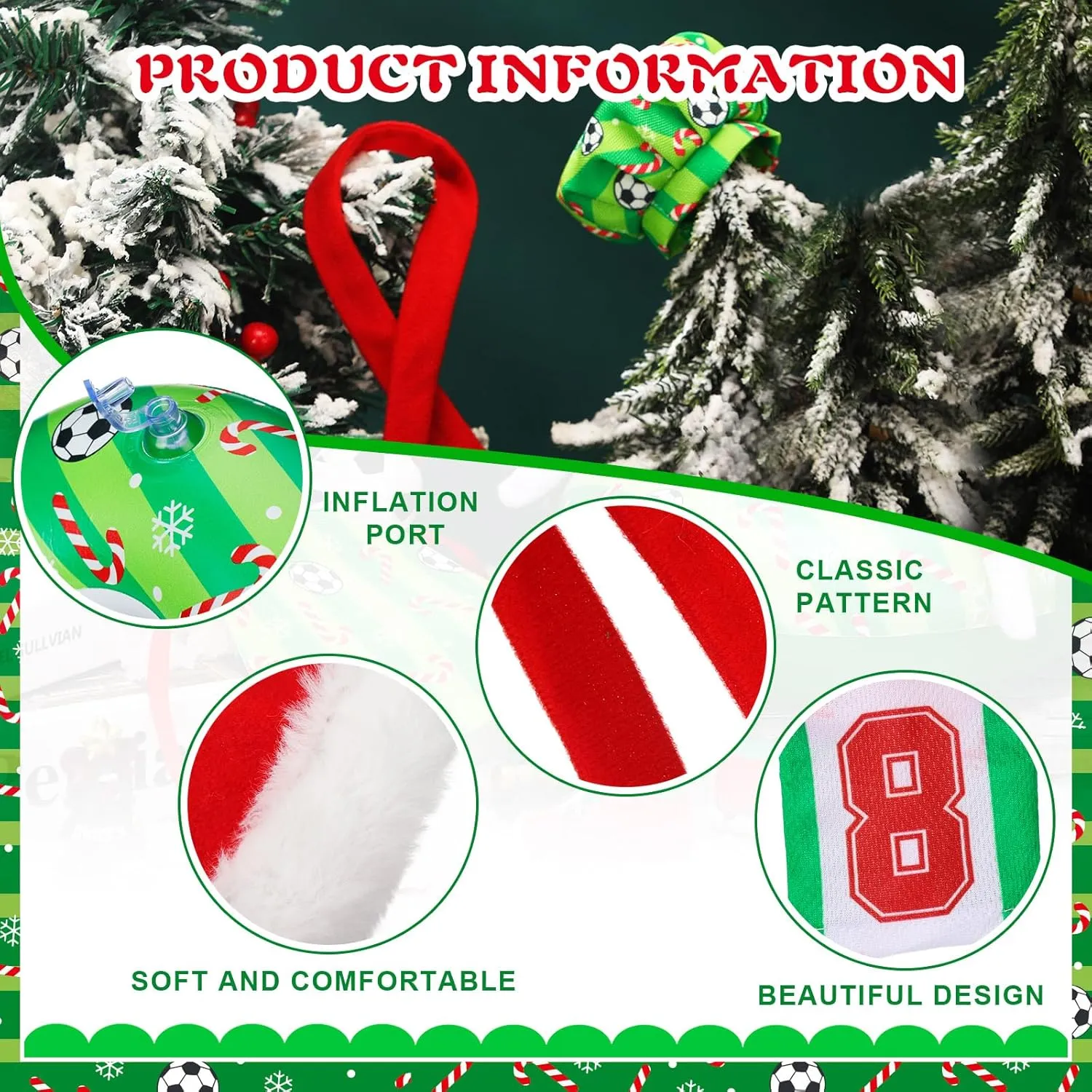 Kacctyen 15 Pcs Soccer Themed Christmas Doll Accessories Include Christmas Doll Sleeping Bag Apron Chef Hat Scarf Pillow Eye Mask Shoes Mask Hammock for Doll Props