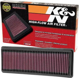 K&N Engine Air Filter: Reusable, Clean Every 75,000 Miles, Washable, Premium, Replacement Car Air Filter: Compatible with 2012-2017 FIAT (500, Abarth), 33-2487