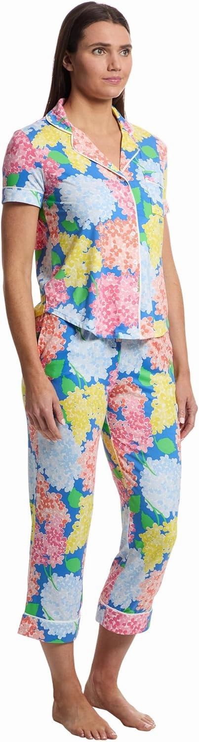 kate spade new york Women's Short Sleeve Cropped Pj Set