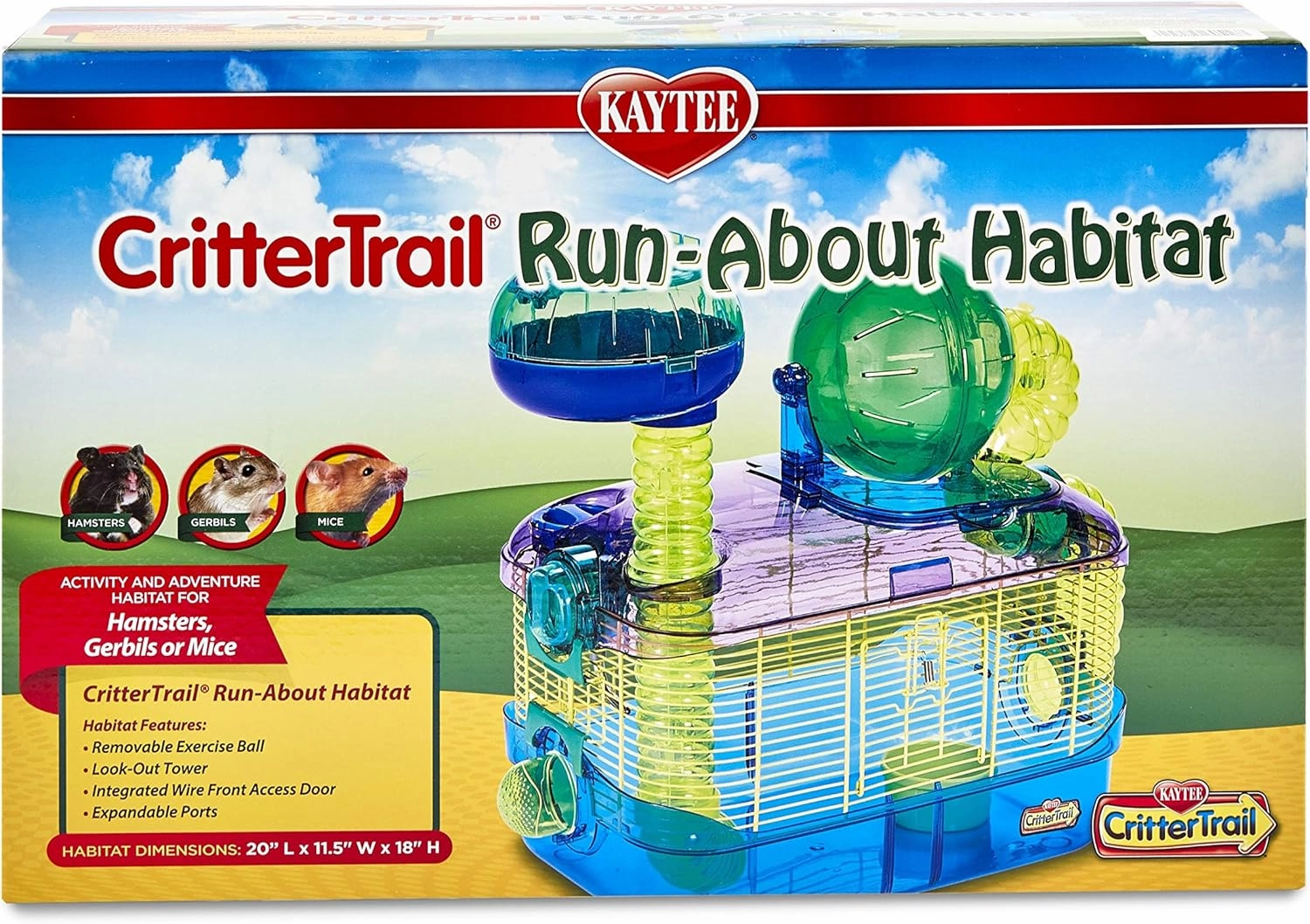 Kaytee CritterTrail Run-About Habitat for Pet Hamsters, Gerbils, Mice and Other Small Animals