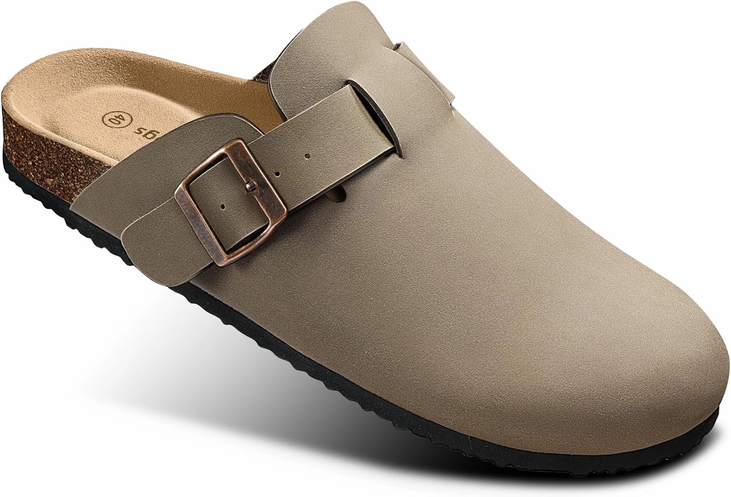 KEMISANT Women Clogs Comfortable Mules Clogs Sandals Slippers Men Women-Suede Upper Cushioned Cork-Footbed