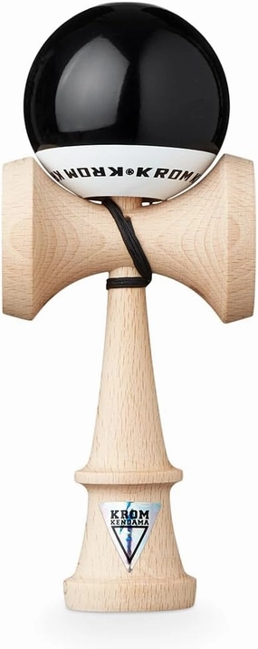 Kendama Toy POP LOL Black - High Wood Quality - Extra Strong - for Beginner and Pro - Gift Pack : Extra String   Stickers