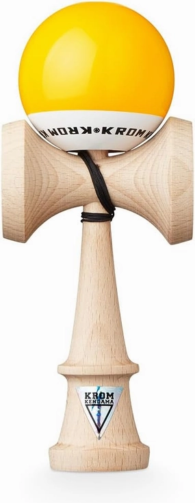 Kendama Toy POP LOL Yellow - High Wood Quality - Extra Strong - for Beginner and Pro - Gift Pack : Extra String   Stickers