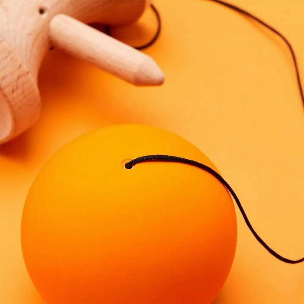 Kendama Toy POP Orange - High Wood Quality - Extra Strong - for Beginner and Pro - Gift Pack : Extra String   Stickers