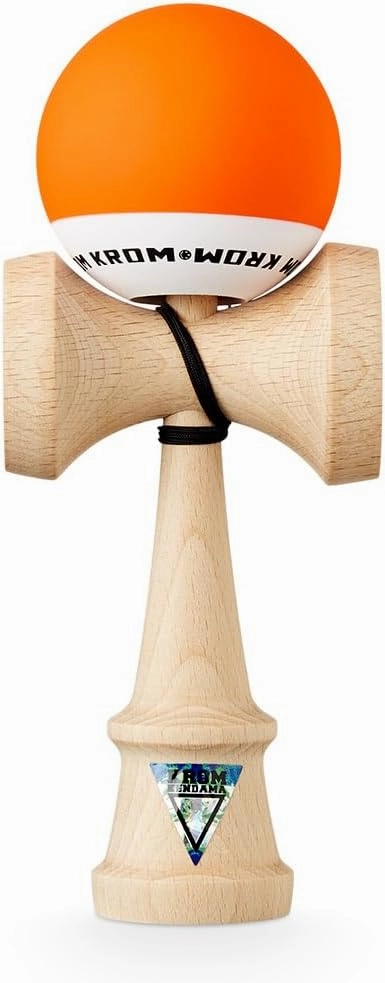 Kendama Toy POP Orange - High Wood Quality - Extra Strong - for Beginner and Pro - Gift Pack : Extra String   Stickers