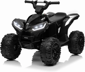 KerryYoo Kids ATV,12V 4 Wheeler for Kids 3-6,Electric Toddler Ride On Toys,Remote Control, High/Low Speeds, LED Lights, Bluetooth, and Off-Road Tires - Black