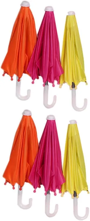 KESYOO 6Pcs Doll Umbrellas for Dollhouse Decor Miniature Umbrellas for Dolls and Doll Houses Accessory for Creative Play and Projects