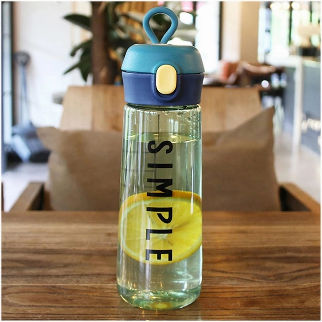 kettles 16.9 oz Simple Plastic Water Bottle with Spring-Loaded Dust Cap,Reusable Sports bottles for Women Men Kids,Clear,Medium canteen(C)