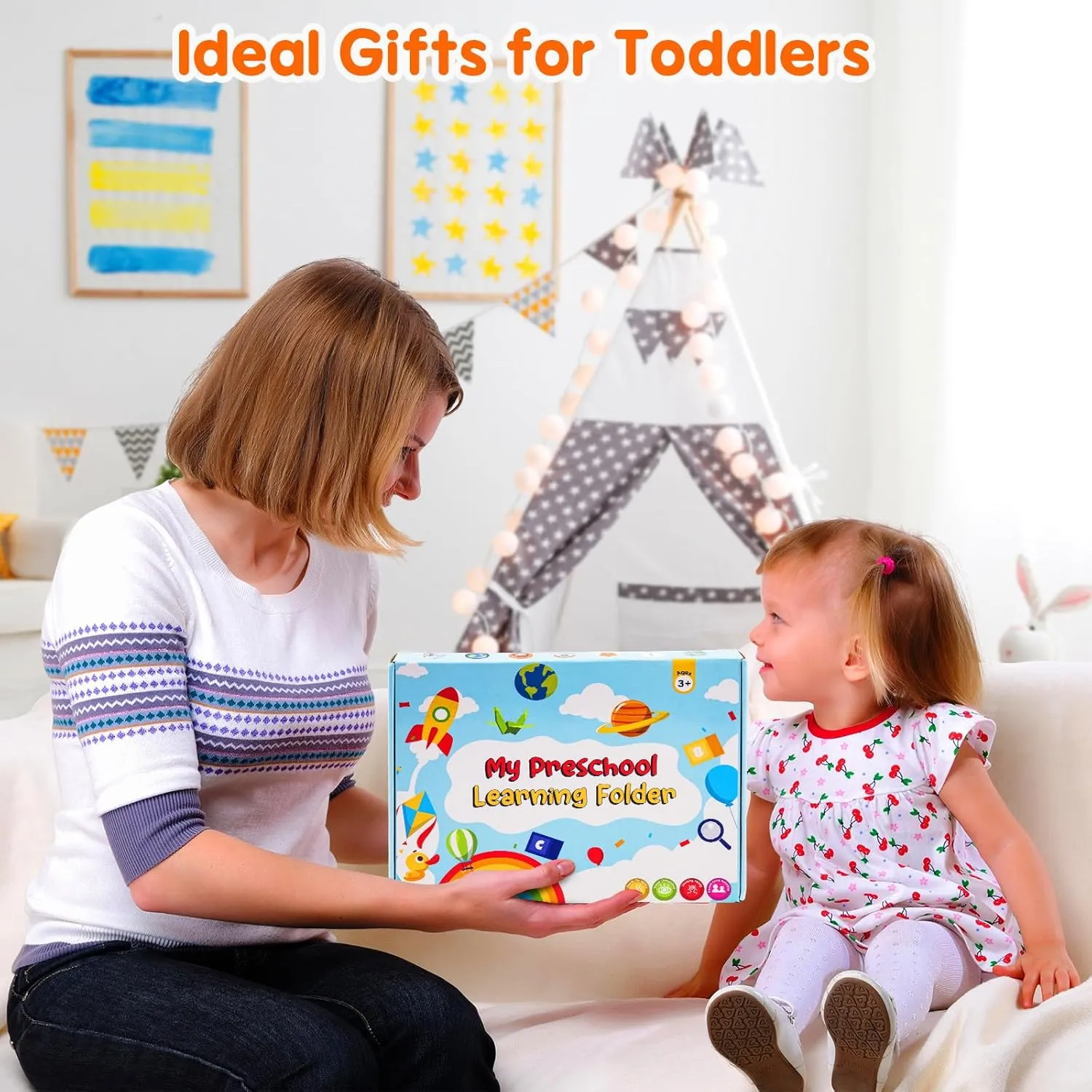 Kids Book Gifts for 3 4 5 Year Old Girls, Pre-assembled Stickers & Reusable, Activity Books for Kids Ages 3-5 - Learning Activities,Toddler Educational Toys, Autism Learning Support, Back to School