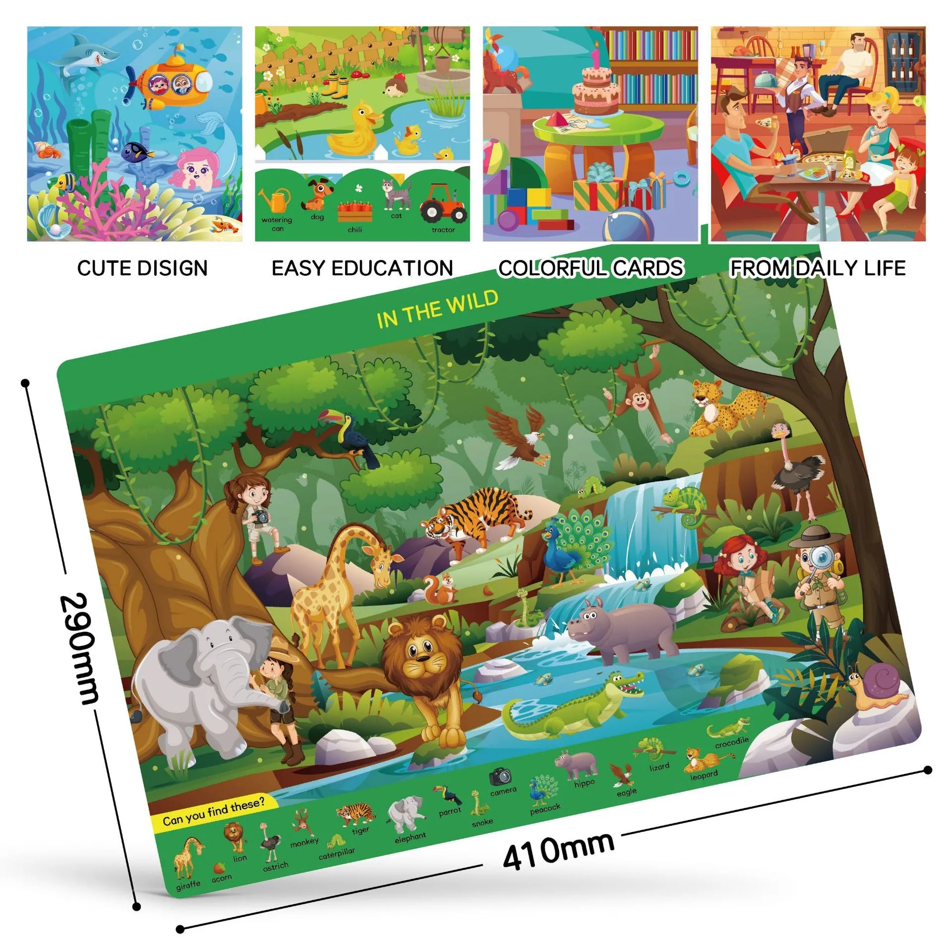 Kids Reusable Activity Book – Search & Find Preschool Learning Toy Pad