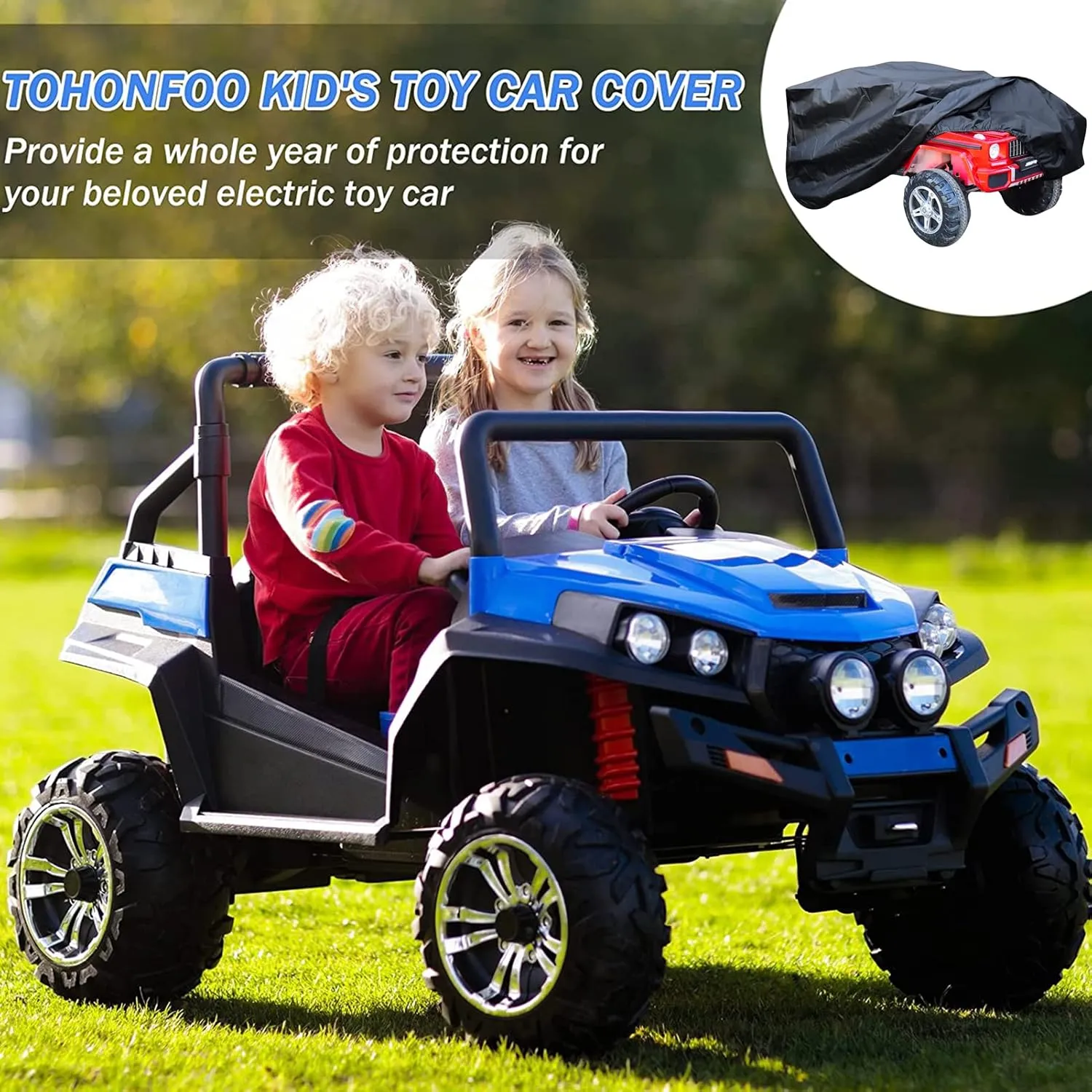 Kids Ride-On Toy Car Cover, 52 x 26 x 22inch Outdoor Water Resistant Protection Cover Power Wheels Cover Waterproof for Children Wheels Toy Electric Car