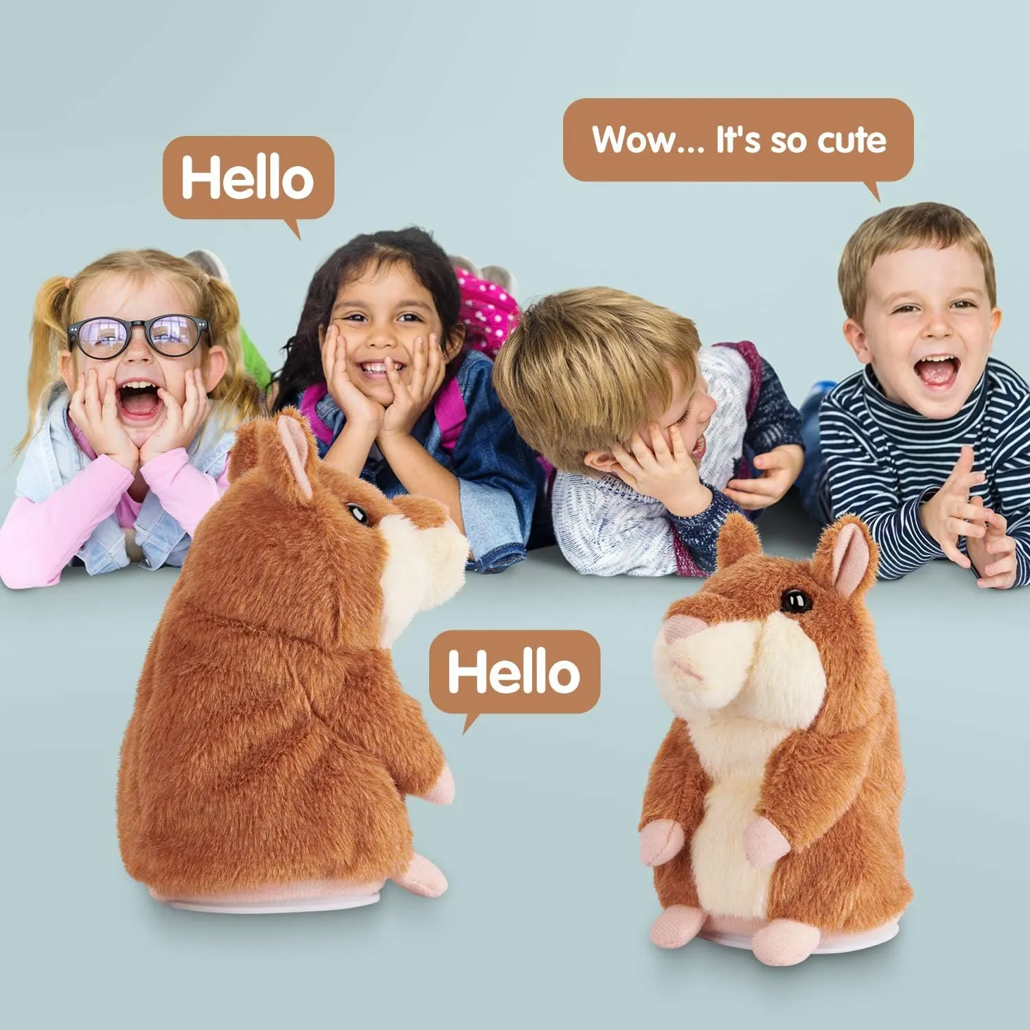 Kids Toddler Toys for Ages 2-4, Talking Hamster Repeats What You Say, Interactive Plush Repeating Toy for 2 3 4 5 6 8 Year Old Boy Girl Birthday Gift (Brown)