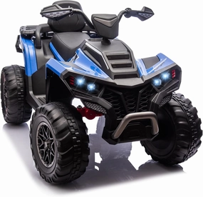 Kids ATV 4 Wheeler, 24V 4WD Electric ATV Ride On Toy for Big Kid w/ 2-Seater, 4x200W Motor, 6Mph Max Speed - Blue