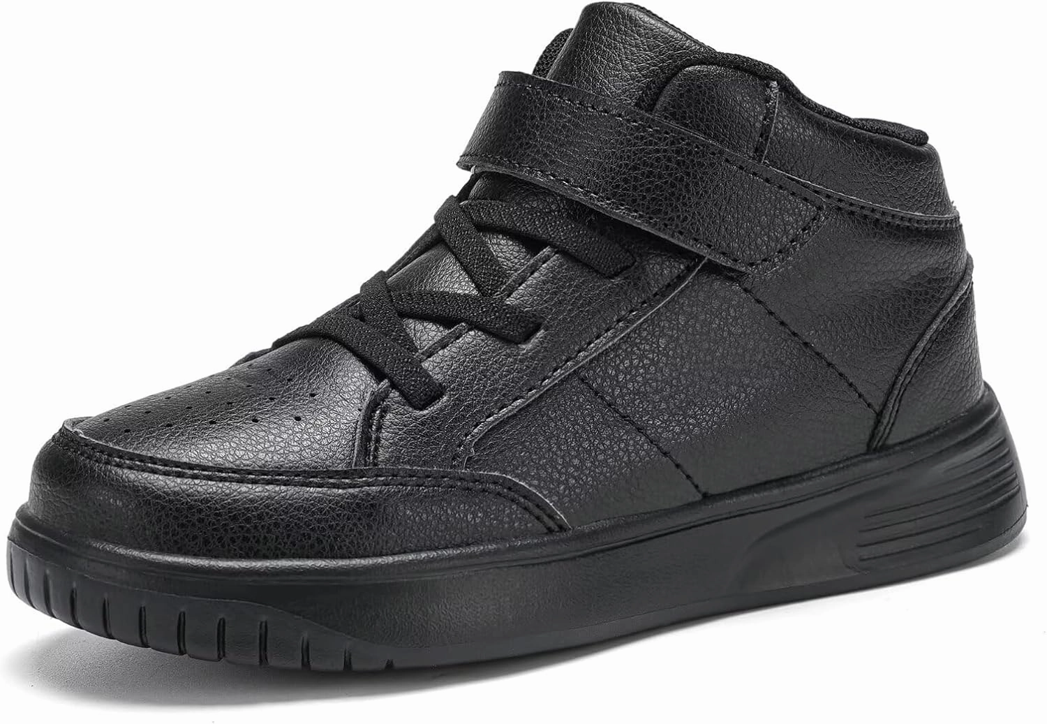 Kids Full Black Sneakers Boys Walking Jogging School Sports Girls High Top Lightweight Breathable Running Shoes Toddler Size 9
