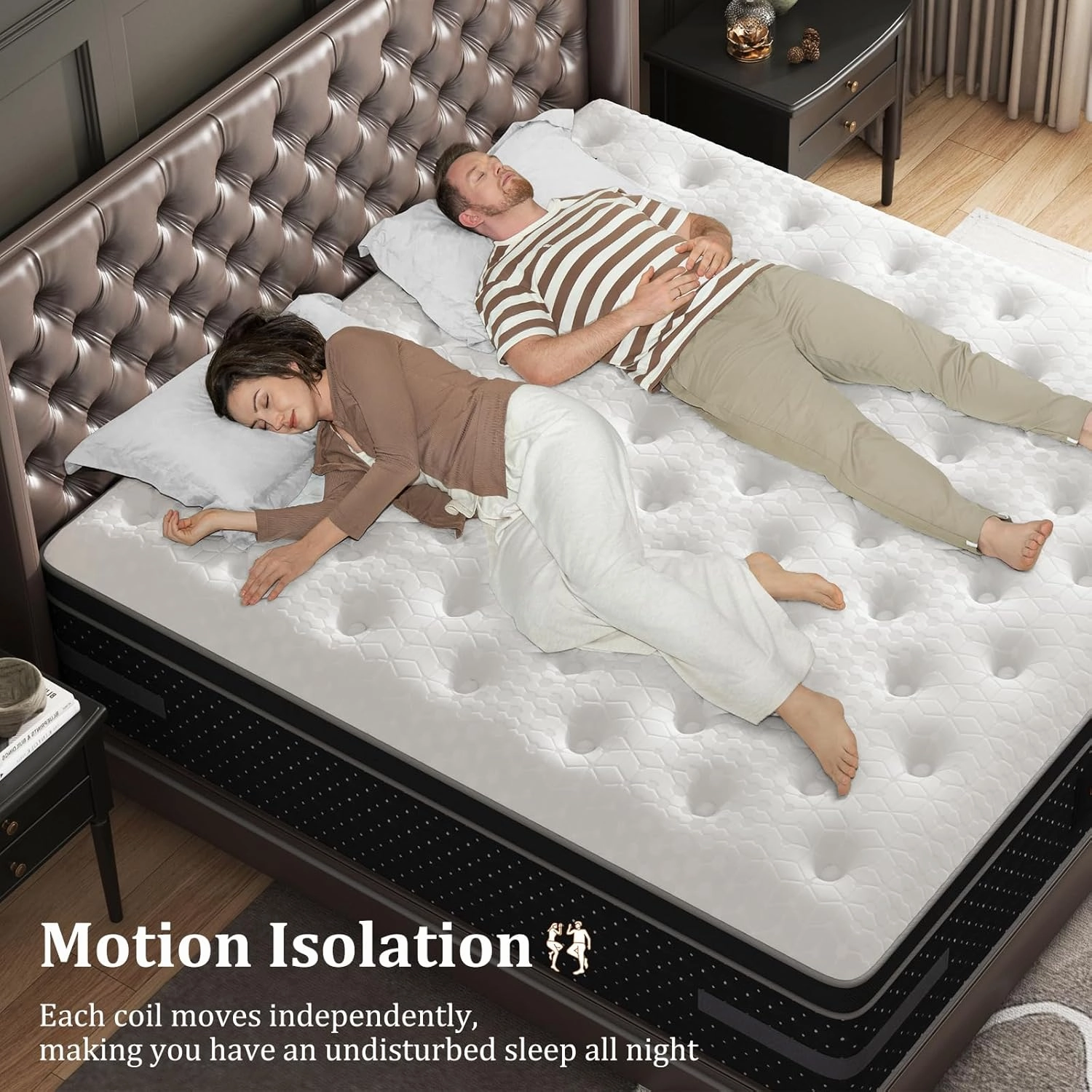 King Mattress, 14 Inch Hybrid Mattresses with Extra Lumbar & Shoulder Support Medium Firm Motion-Isolation Bed in a Box for Pain Relief Deep Sleep Fiberglass Free - No Odor, 365 Night Trial