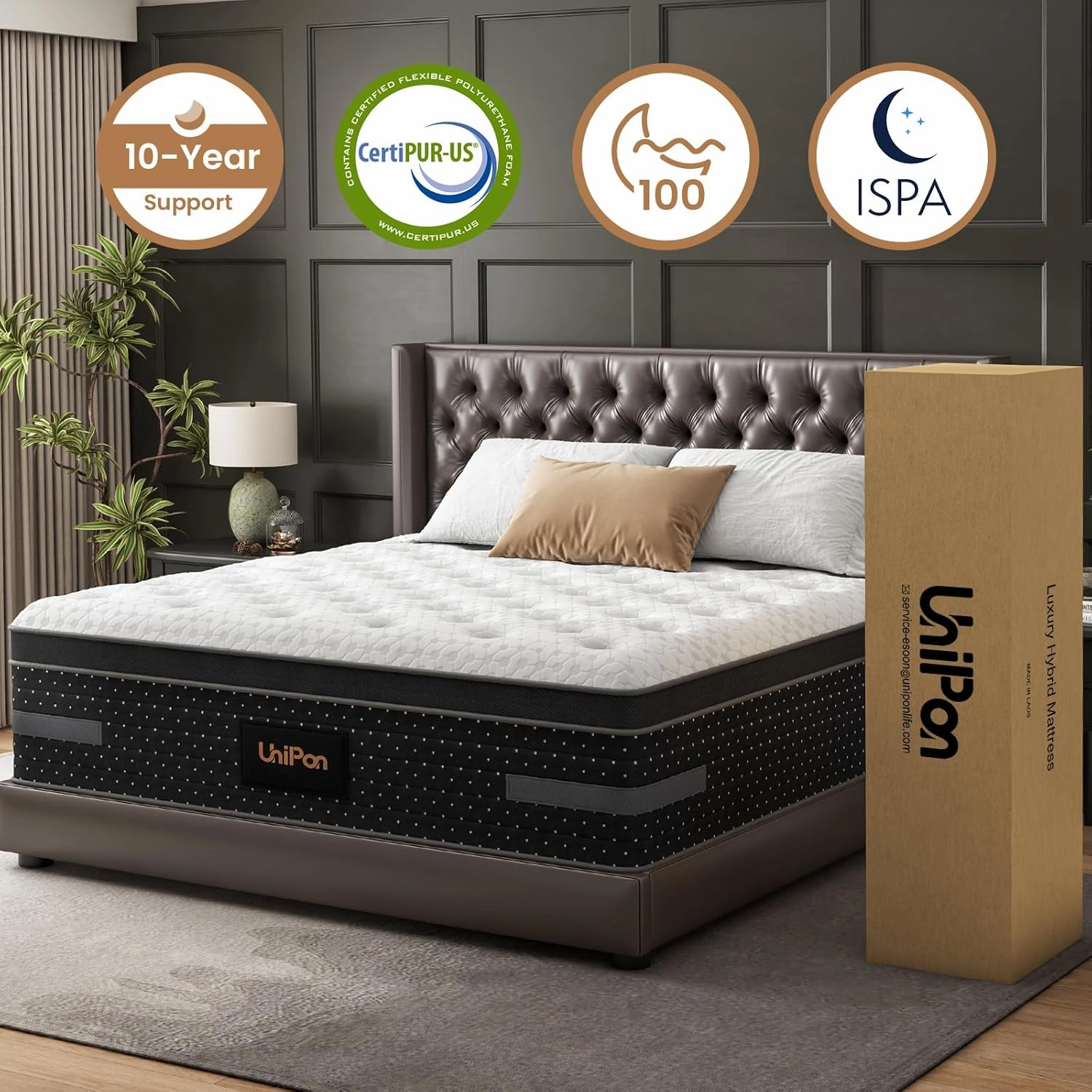 King Mattress, 14 Inch Hybrid Mattresses with Extra Lumbar & Shoulder Support Medium Firm Motion-Isolation Bed in a Box for Pain Relief Deep Sleep Fiberglass Free - No Odor, 365 Night Trial
