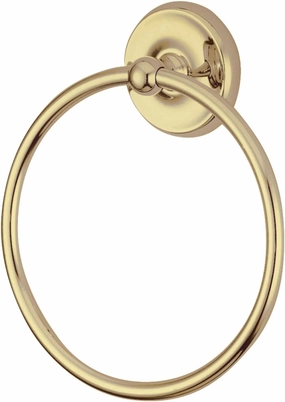 Kingston Brass BA314PB Classic Towel-Ring, Polished Brass,7-3/4" Length