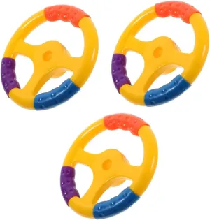 Kisangel Steering Wheel for Interactive Driving Learning Accessory for Swing Cars Fitness Bikes Safe Material Compatible with Various Models Fun Playground Game Wheel