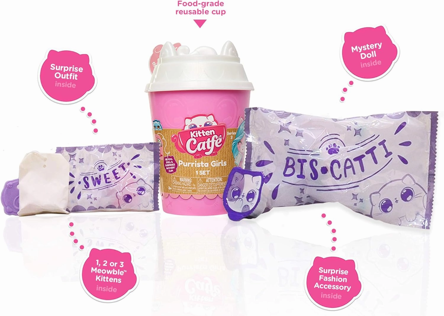 Kitten Catfé Purrista Dolls Series #2-12 Different Purrista Girls to Collect! Each Comes Individually Blind Packed in Its Own Coffee Cup, Which One Will You Get?