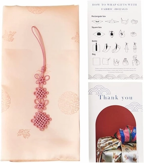 Korean Traditional Fabric Bojagi Wrapping gift wrapping, wine bottle wrapping(21"X21") (Peach)