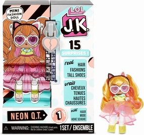 L.O.L. Surprise! JK Neon Q.T. Mini Fashion Doll with 15 Surprises Including Dress Up Doll Outfits, Exclusive Doll Accessories- Gifts for Girls and Mix Match Tosy for Kids 4-15 Years