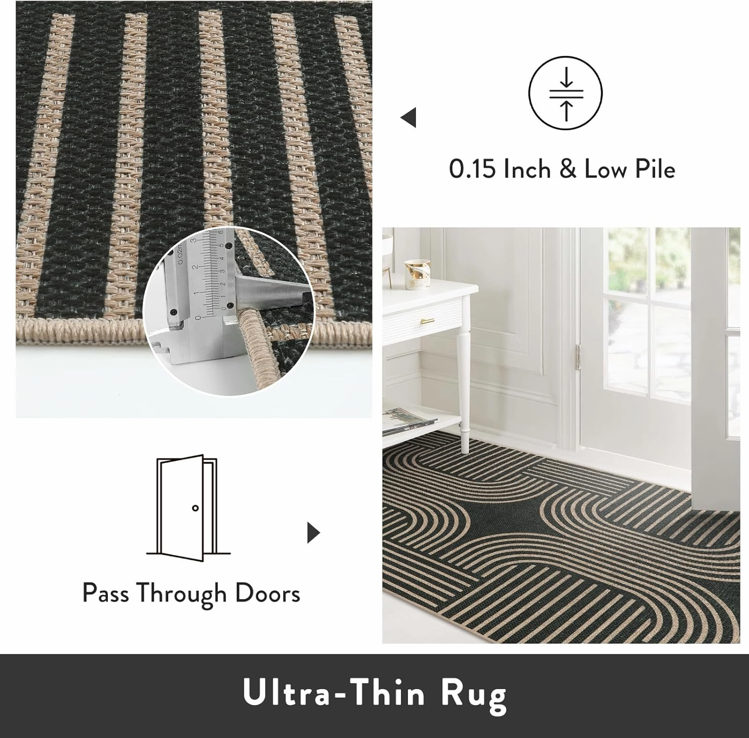 Lahome Modern Geometric Runner Rug, 2x6 Laundry Room Rug Runners for Hallways Non Slip, Washable Outdoor Carpet with Rubber Backing, Farmhouse Non Shedding Kitchen Mats for Floor Entryway