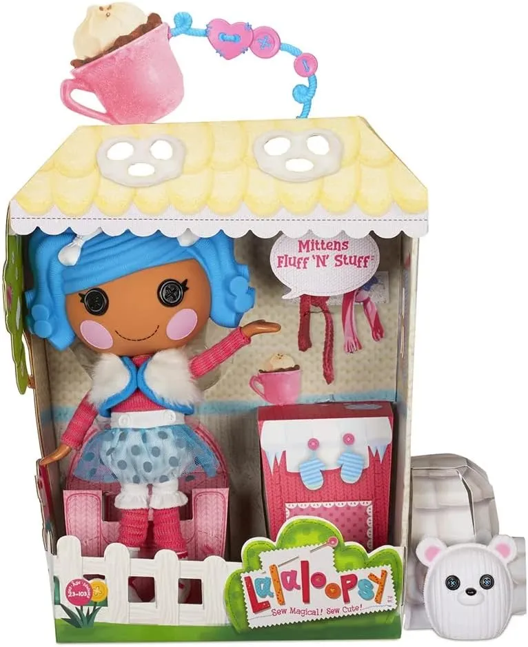 Lalaloopsy Mittens Fluff 'N' Stuff 13" Doll & Pet Polar Bear - Blue Hair, Winter Outfit, House Playset - Ages 3-103