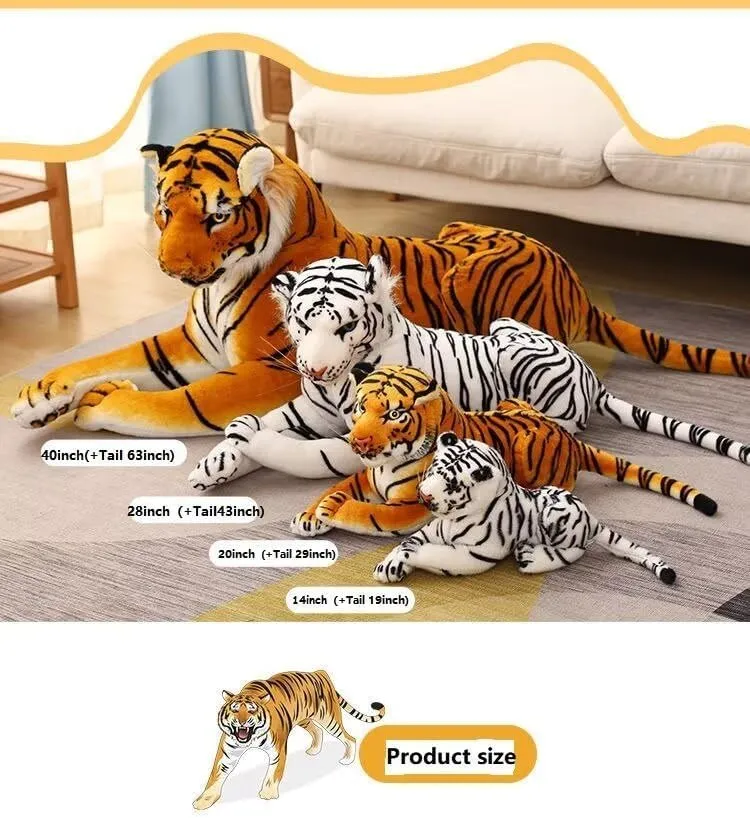 Large White Tiger Stuffed Animal - Plush Toy -Giant White Tiger Stuffed Animal 28 Inches (Excluding Tail)