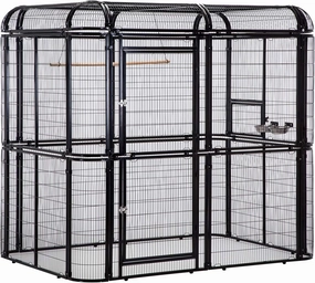 Large Walk-in Cages Heavy Duty Bird Cage Outdoor Aviary Parrot Macaw Conure Lovebird Pet House Finch Parakeet Cockatiel Macare Birdcages Black