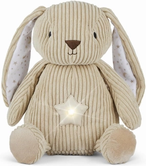 LED Plush Bunny Starlight Projector - Light Up Stuffed Animal Night Light Toy, Star/Moon Pattern, 13"