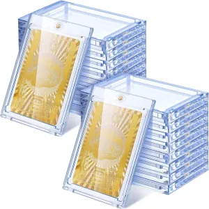 Leinuosen 20 Pcs 180 Pt Magnetic Card Holder for Trading Cards UV Protectors Acrylic Holder Clear Hard Magnetic Case Protectors Compatible with Mtg Trading Cards Sports Baseball Cases Storing