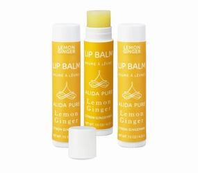 Lemon Ginger Lip Balm Collection, Vegan Set, Bees Wax Free, with Avocado And, Organic Jojoba Oil, Vitamin E, Natural Moisturizer For Dry, Cracked, or Chapped Lips, 3 Tube Set