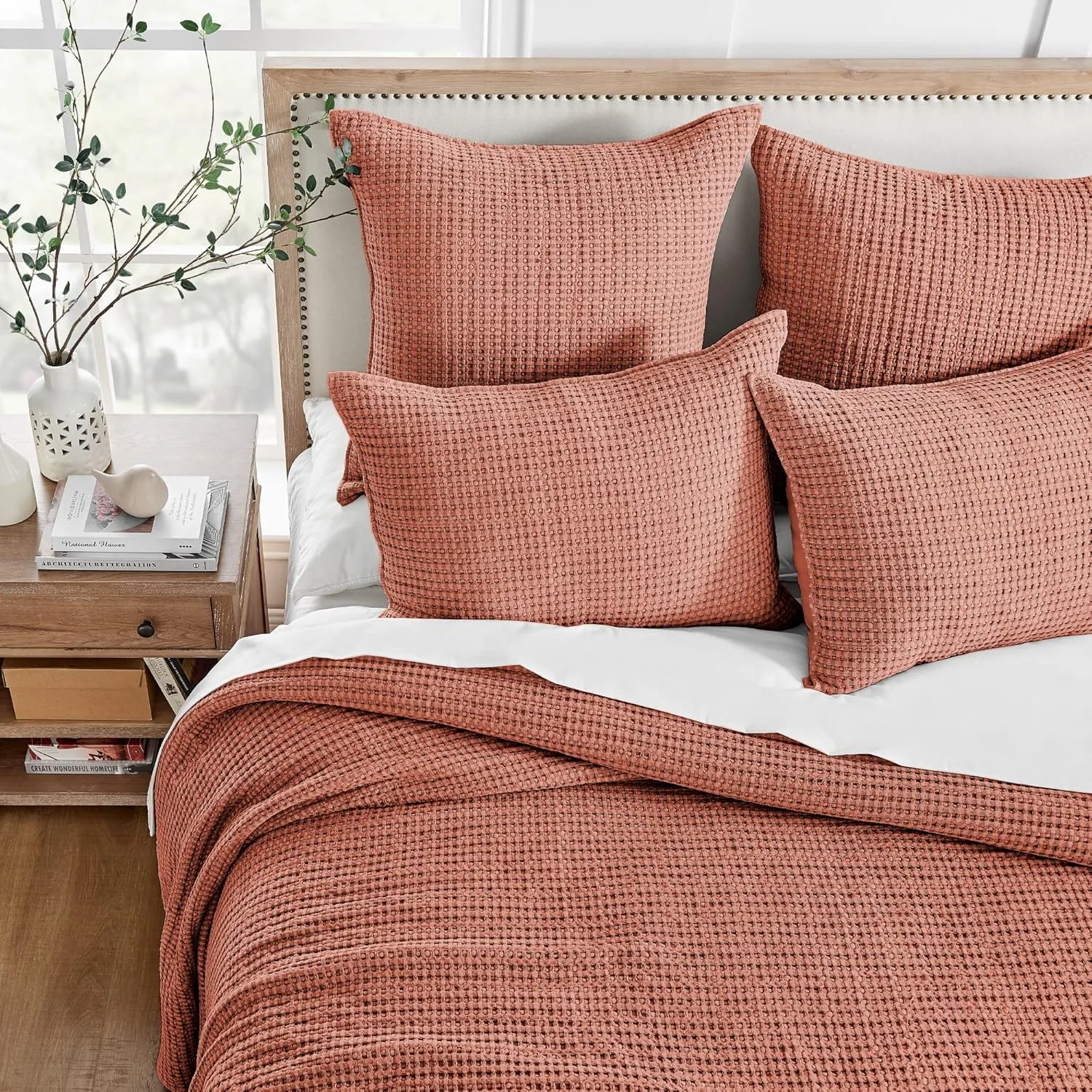 Levtex Home - Mills Waffle - King/Cal King Quilt Set - Adobe Cotton Waffle - Quilt Size (106 x 92in.), Sham Size (36 x 20in.)