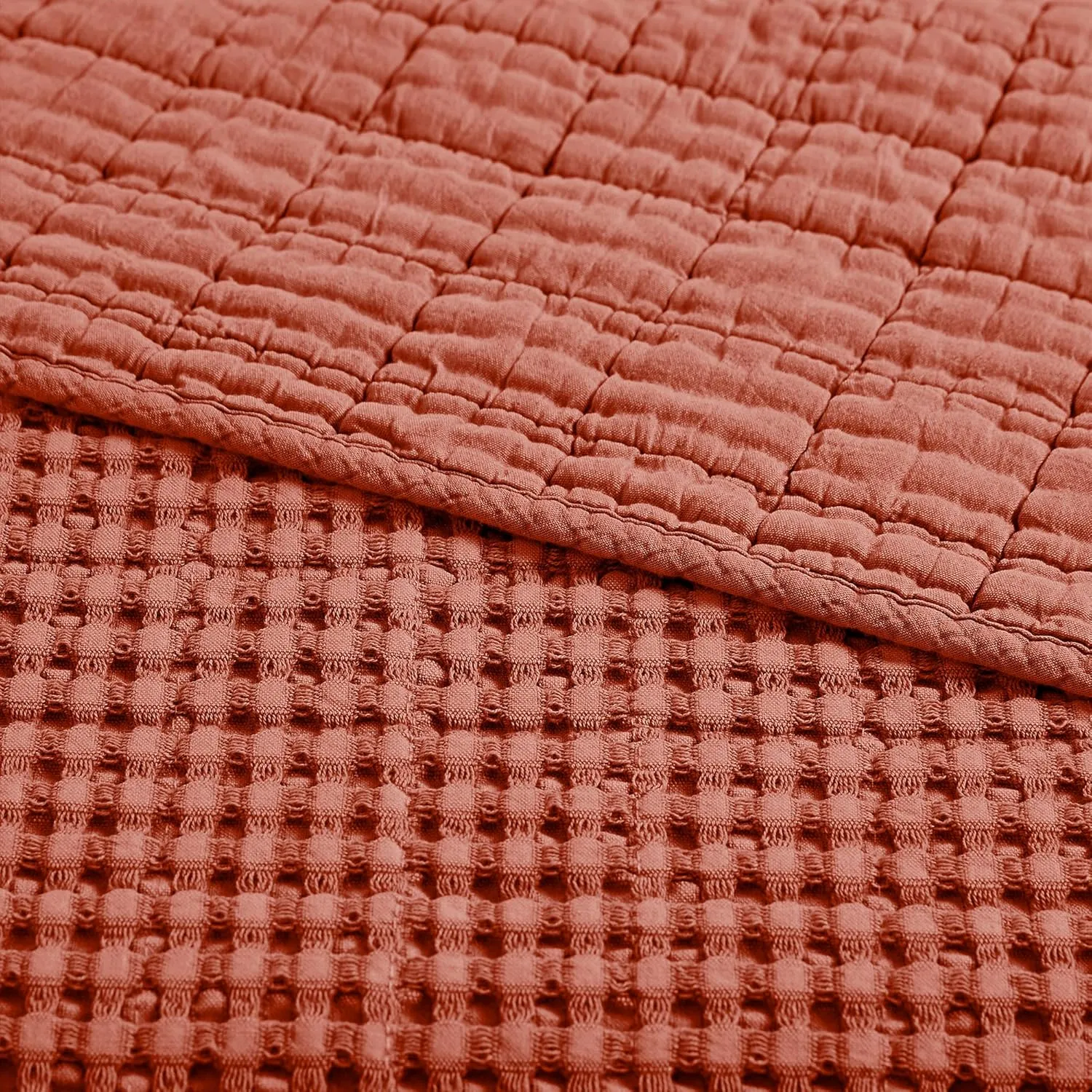 Levtex Home - Mills Waffle - King/Cal King Quilt Set - Adobe Cotton Waffle - Quilt Size (106 x 92in.), Sham Size (36 x 20in.)