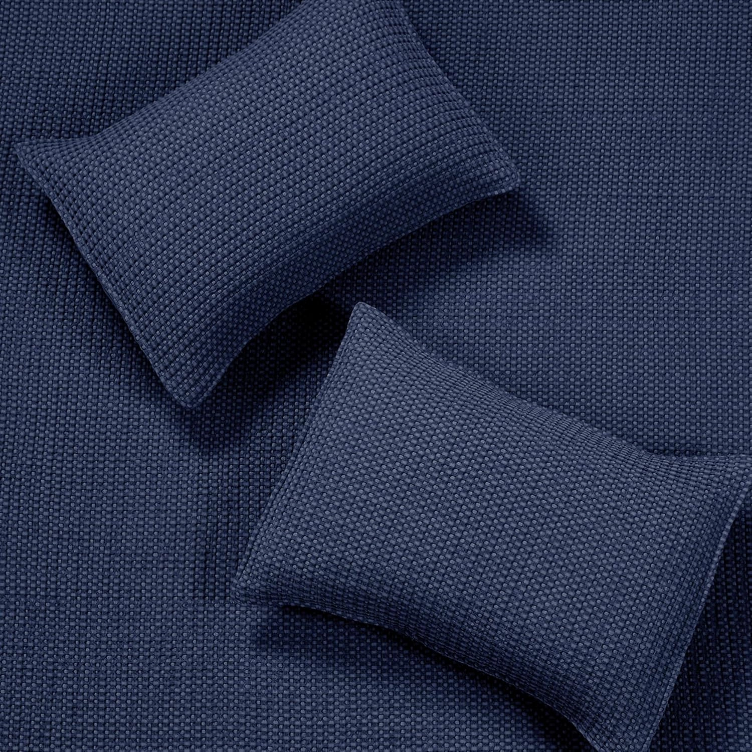 Levtex Home - Mills Waffle - King/Cal King Quilt Set - Navy Cotton Waffle - Quilt Size (106 x 92in.), Sham Size (36 x 20in.)